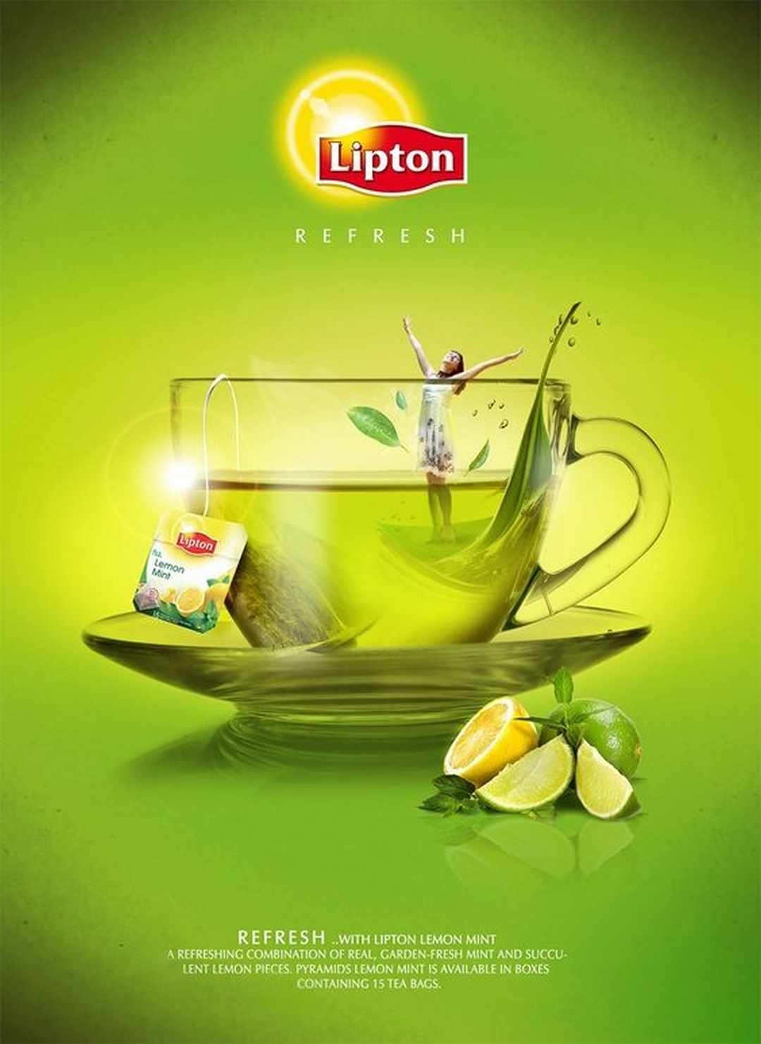 Key visual sản phẩm Lipton bạc hà